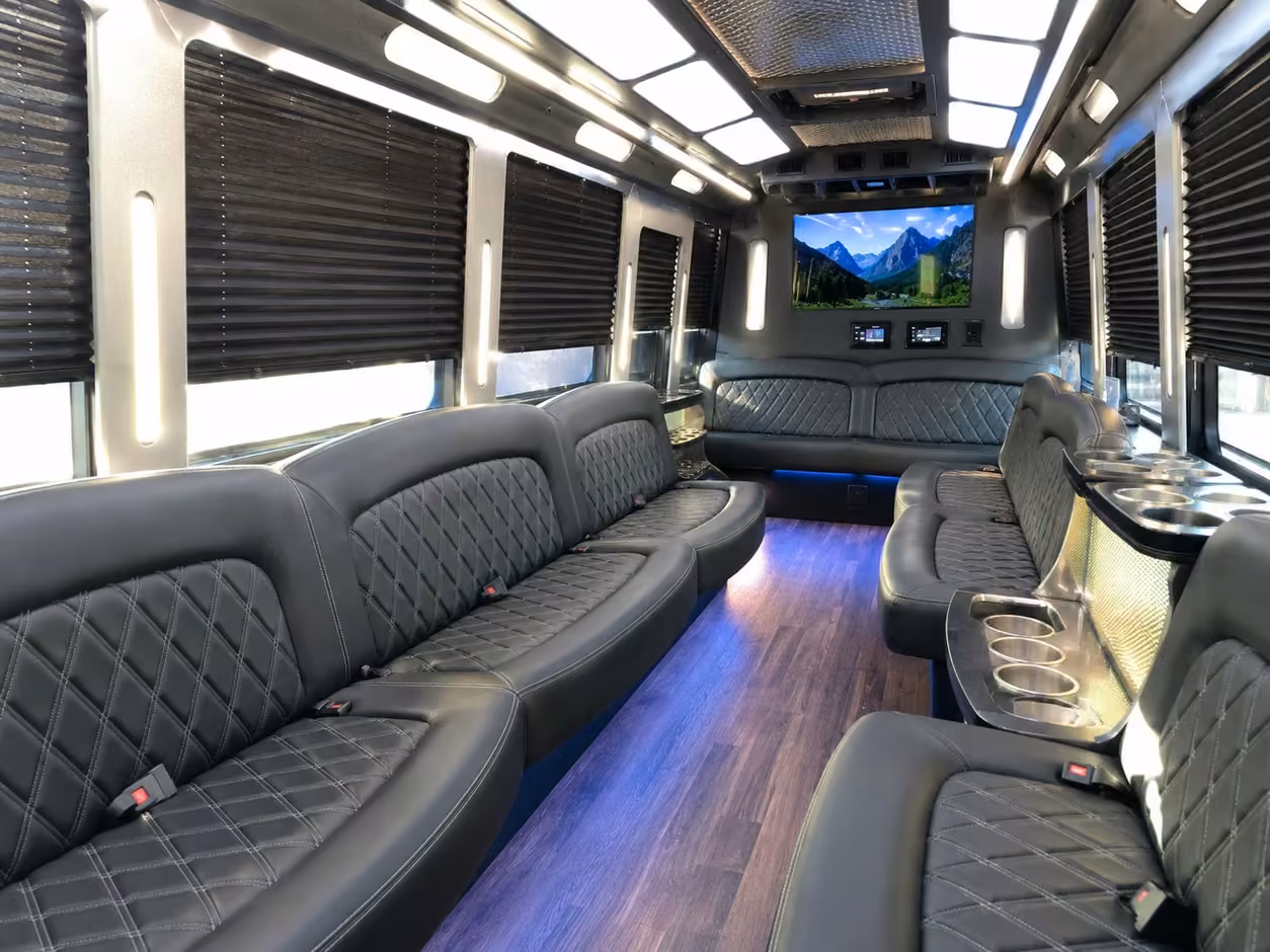 25 passenger party bus interior
