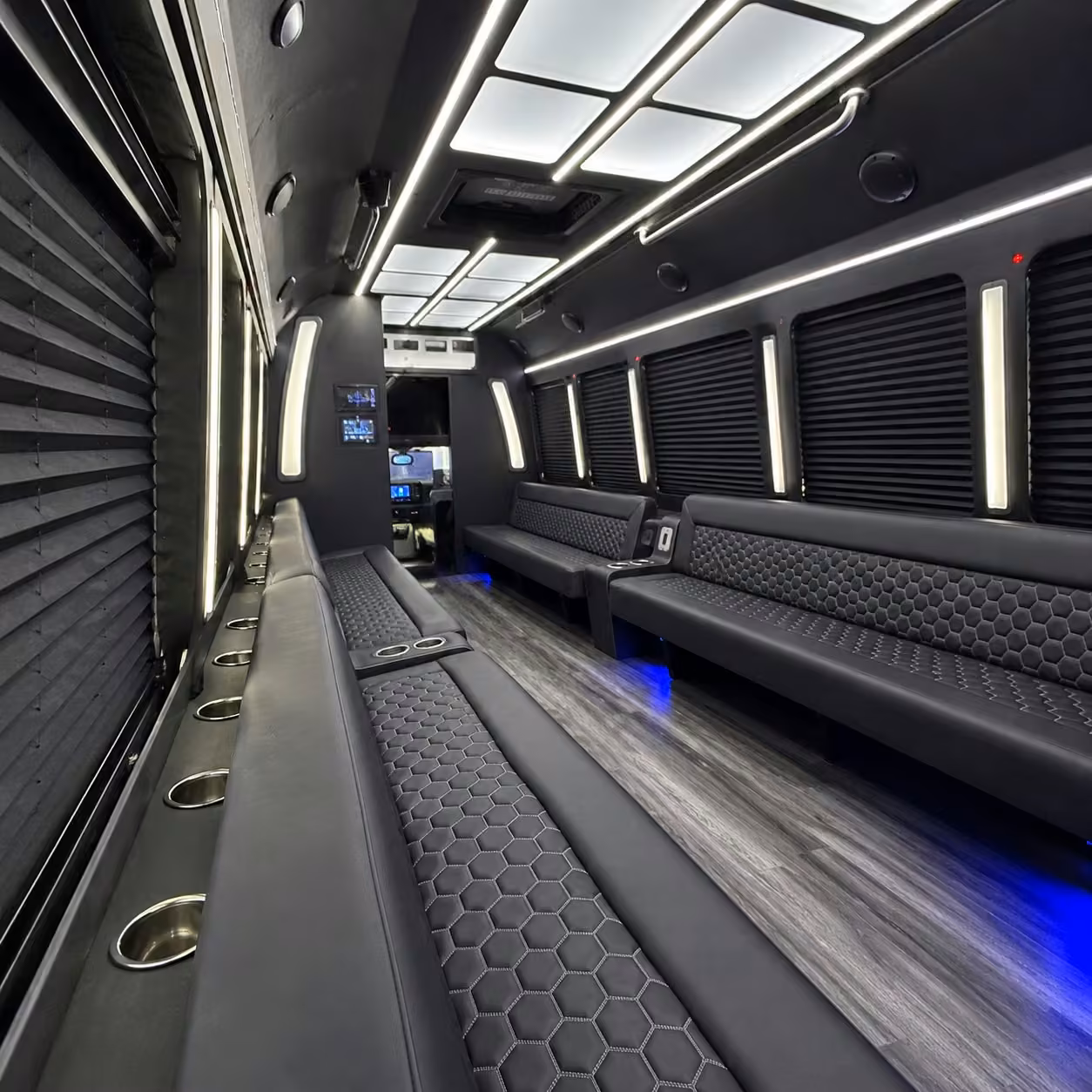 50 passenger party bus inside