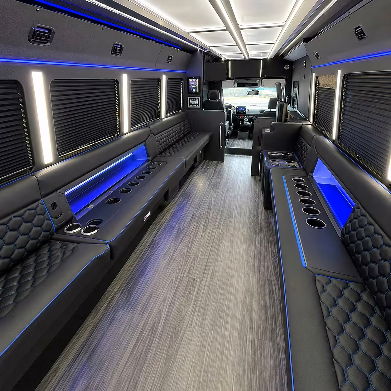 50 passenger party bus interior