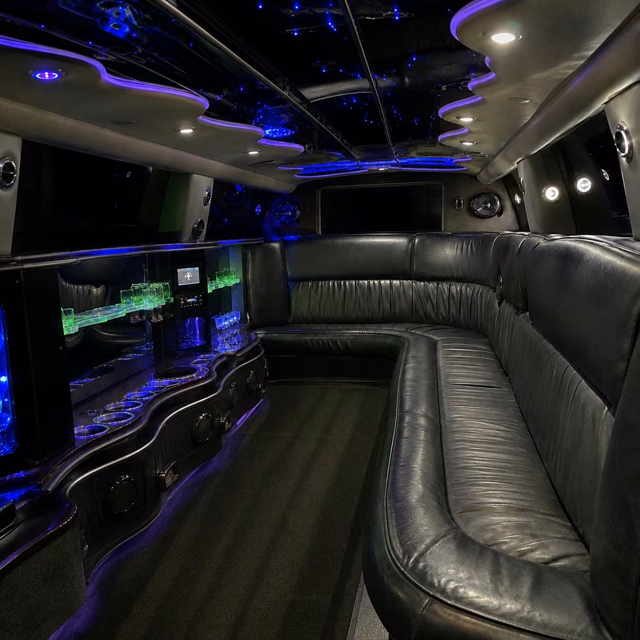 escalade limo inside
