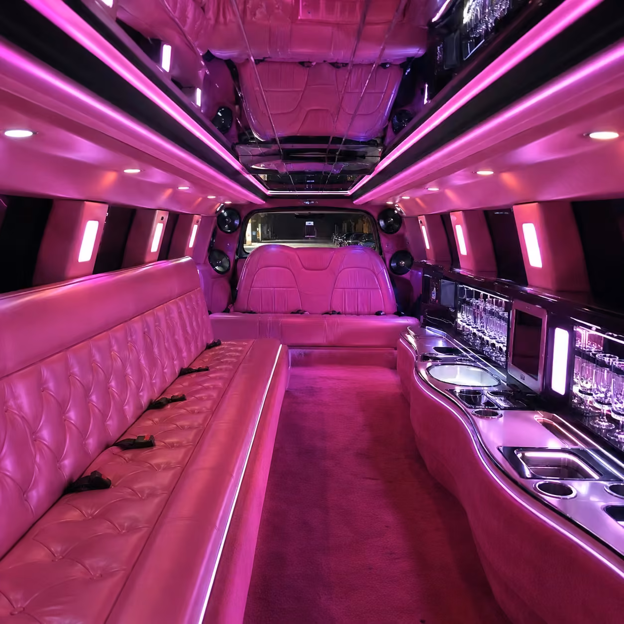 pink limo interior